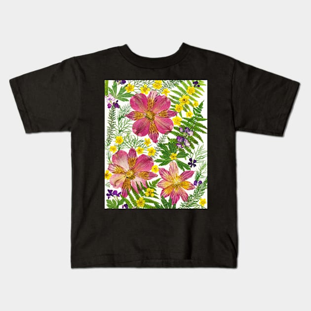 Floral Fantasy Art Print Pink Alstroemeria Botanical Poster Home Decor Wall Art Kids T-Shirt by ZiggyPrint